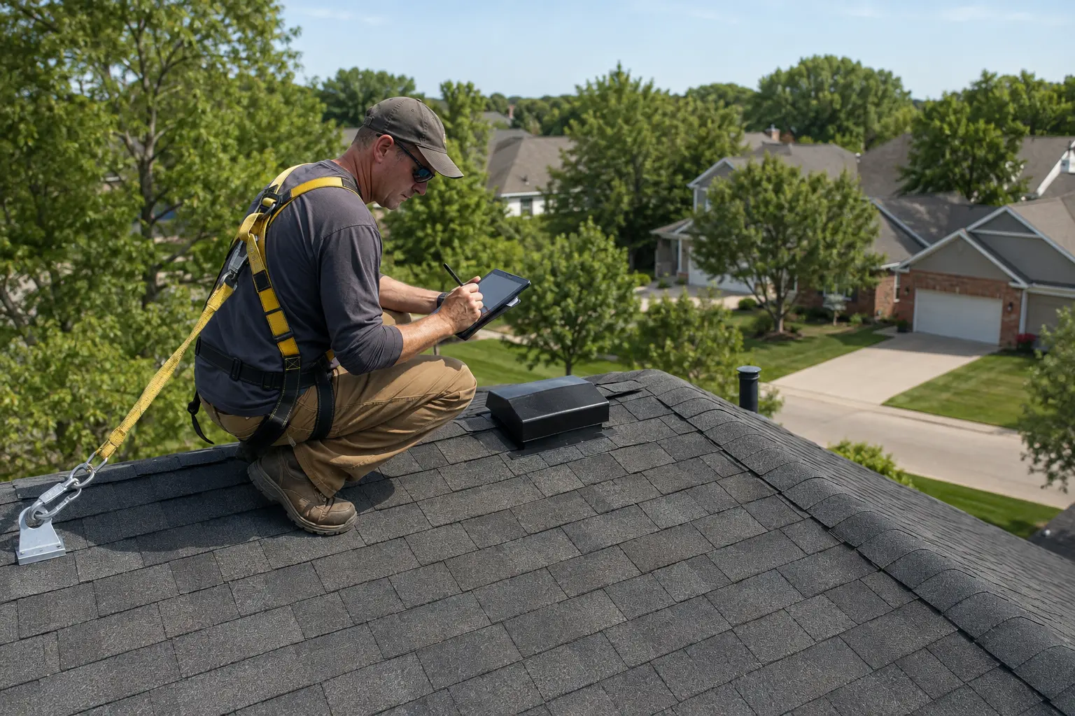 Representative view of residential roof inspection details